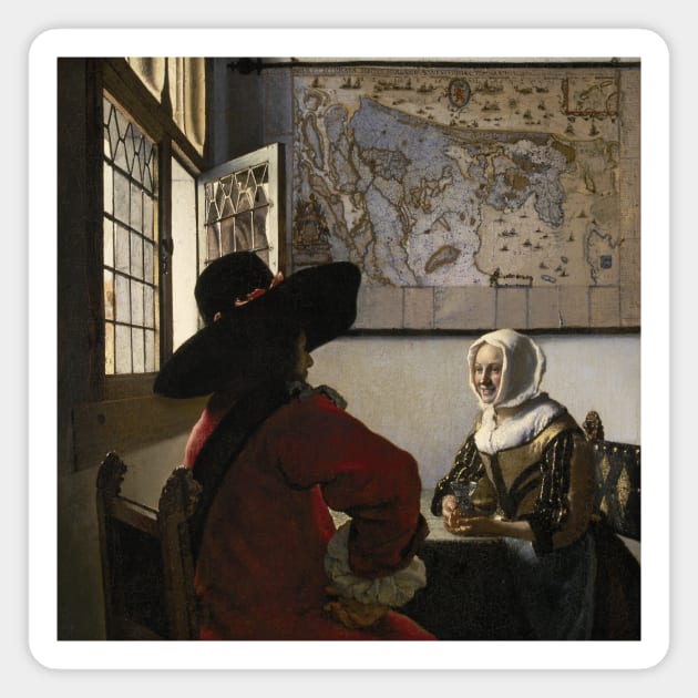 Officer and Laughing Girl by Jan Vermeer Magnet by Classic Art Stall